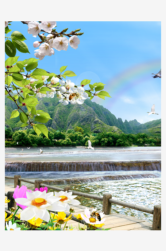 山水风景画装饰画素材-众图网