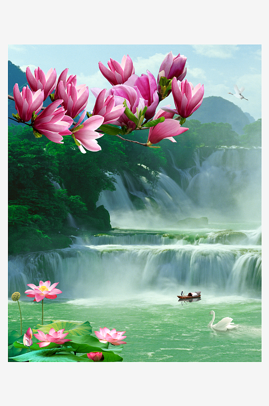 山水风景画装饰画素材-众图网