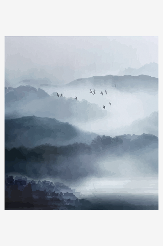 山水风景画装饰画素材-众图网