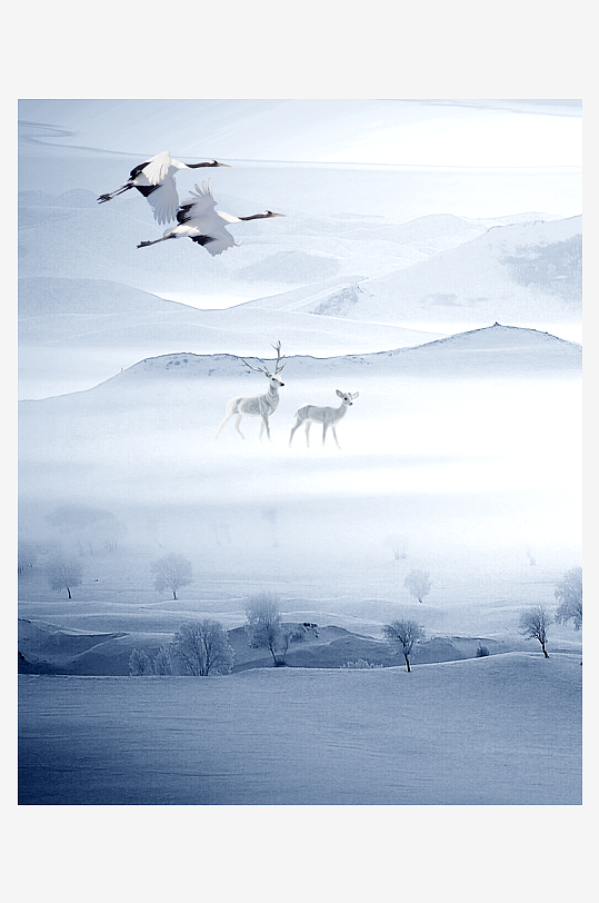 山水风景画装饰画素材-众图网