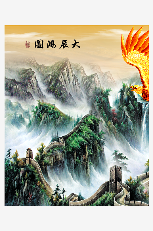 国画山水风景画装饰画-众图网