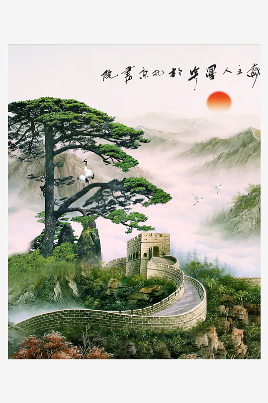 国画山水风景画装饰画-众图网