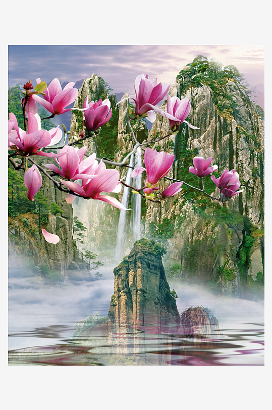 国画山水风景画装饰画-众图网