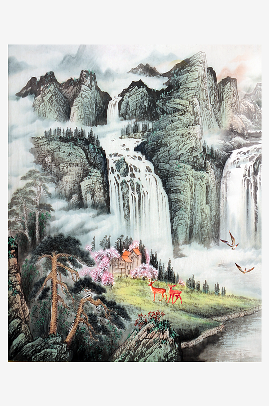 山水风景画装饰画素材-众图网