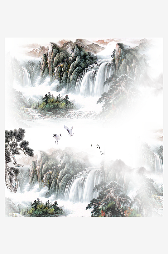 山水风景画装饰画素材-众图网