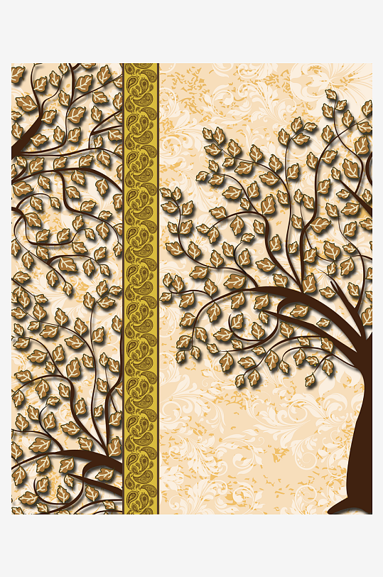 发财树中式装饰画-众图网