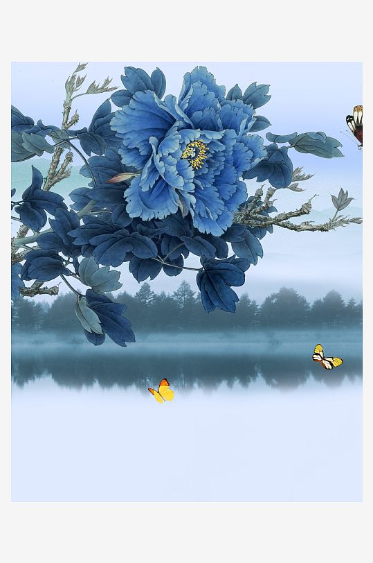 山水风景画装饰画素材-众图网