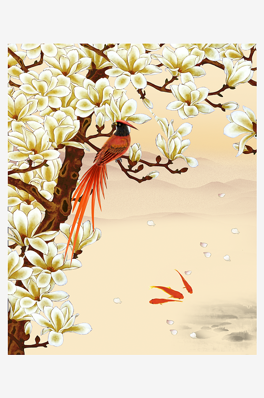 国画花鸟中式装饰画-众图网