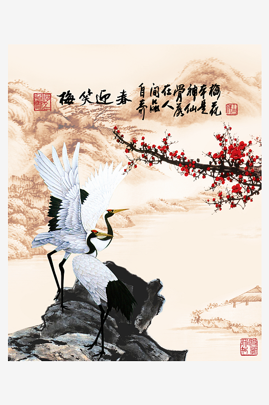 国画花鸟中式装饰画-众图网