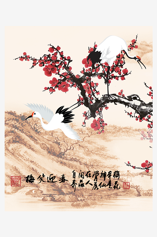 国画花鸟中式装饰画-众图网