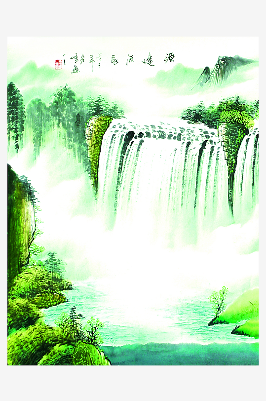 水墨山脉风景画中式装饰画-众图网