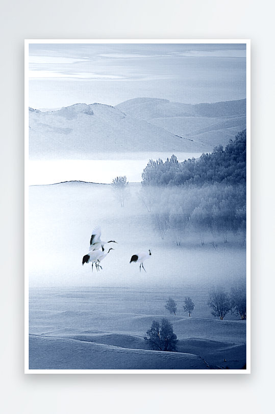 水墨山脉中式装饰画图片-众图网