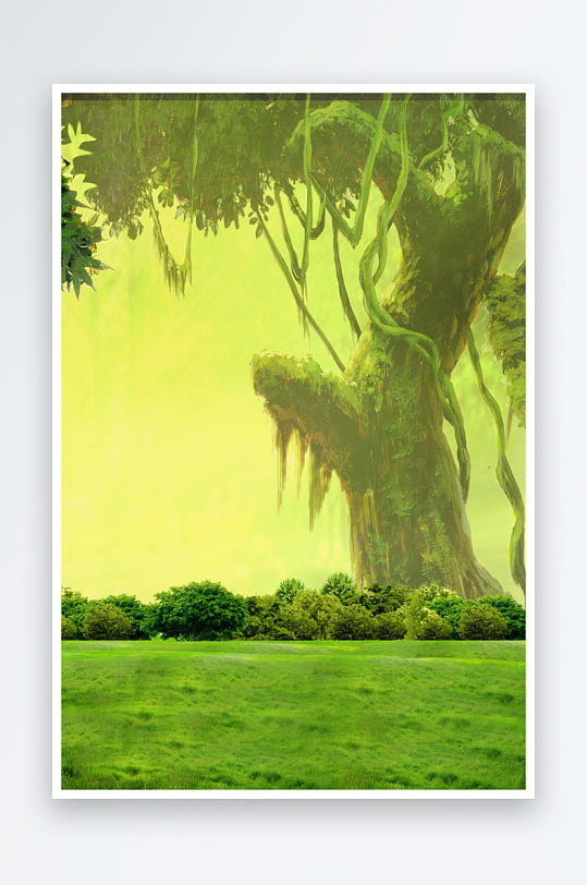 大树绿树风景画装饰画图片-众图网