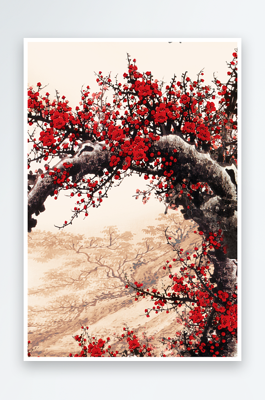 梅花中式装饰画图片-众图网