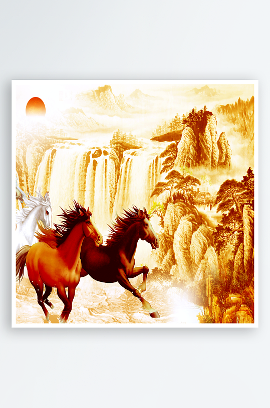 骏马装饰画图片素材-众图网