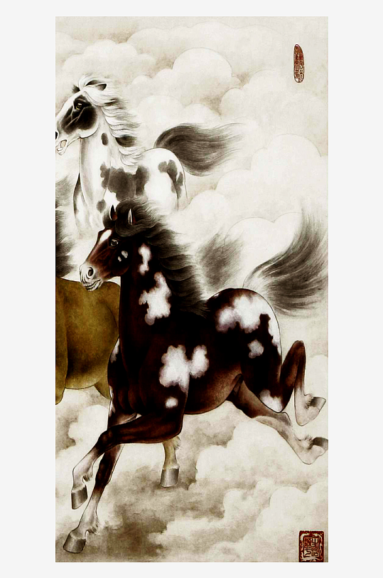 骏马装饰画图片素材-众图网