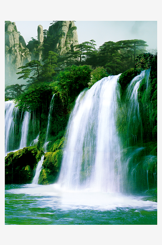 山脉中式装饰画图片-众图网