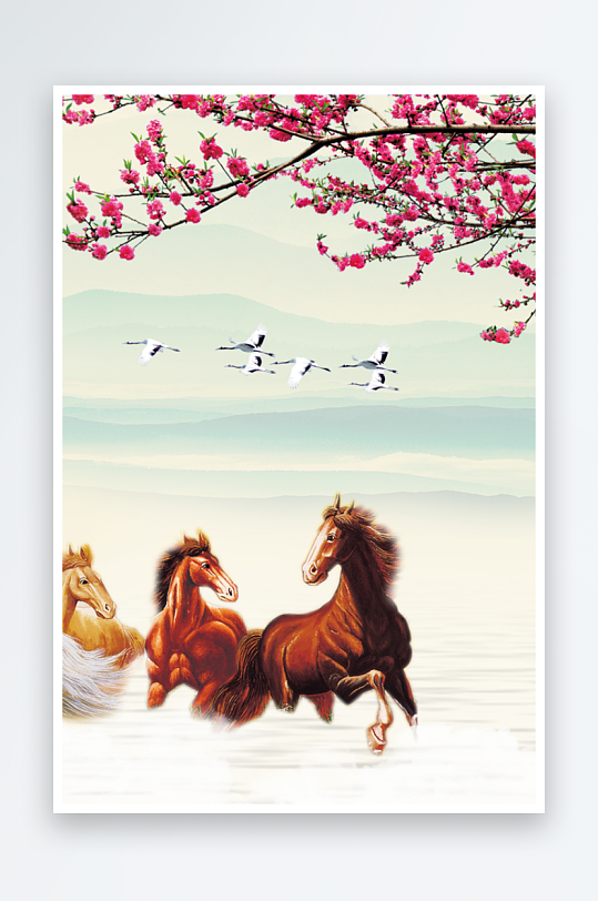 骏马装饰画图片素材-众图网