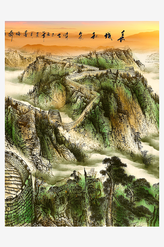 水墨山脉风景画装饰画-众图网