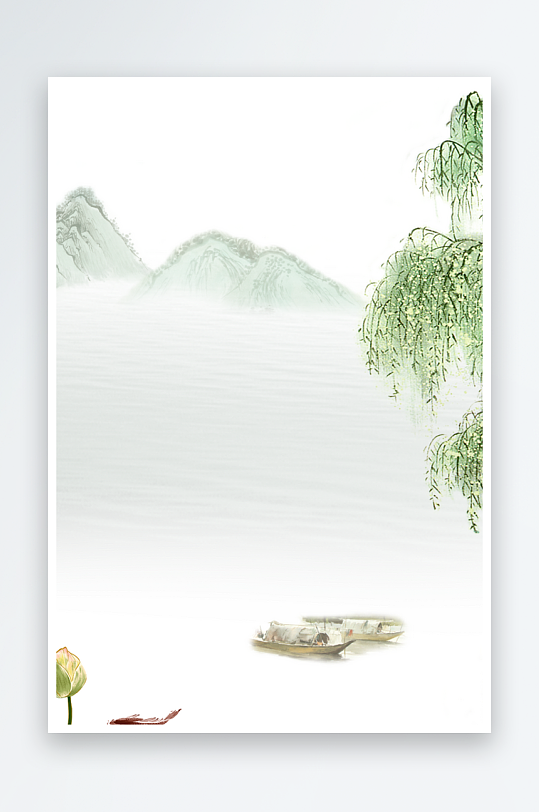 山水风景画中式装饰画-众图网