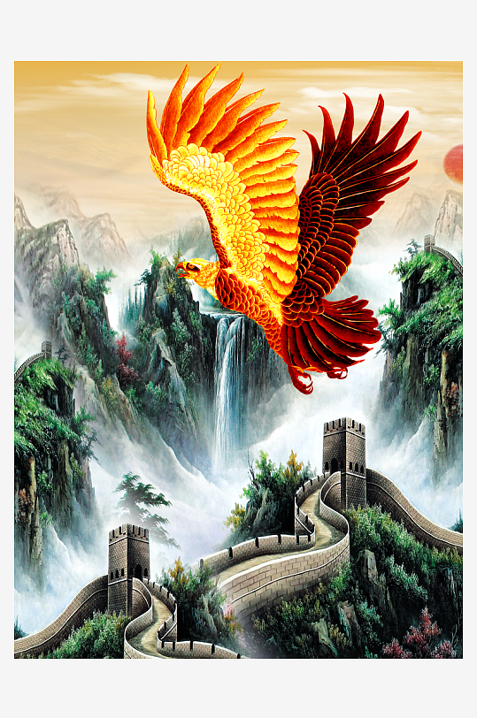 山水风景画中式装饰画-众图网