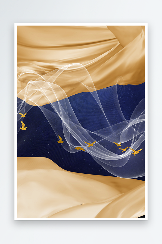 飞鸟轻奢艺术装饰画-众图网