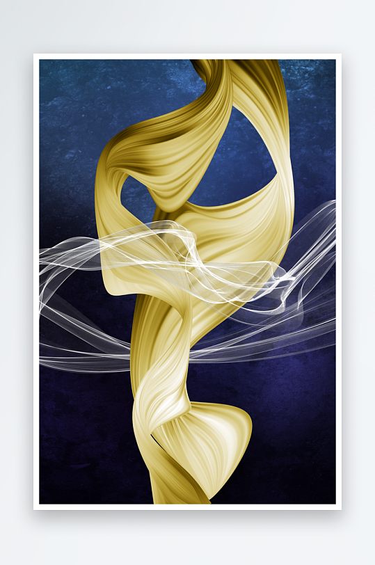 轻奢金色蝴蝶绸布装饰画-众图网