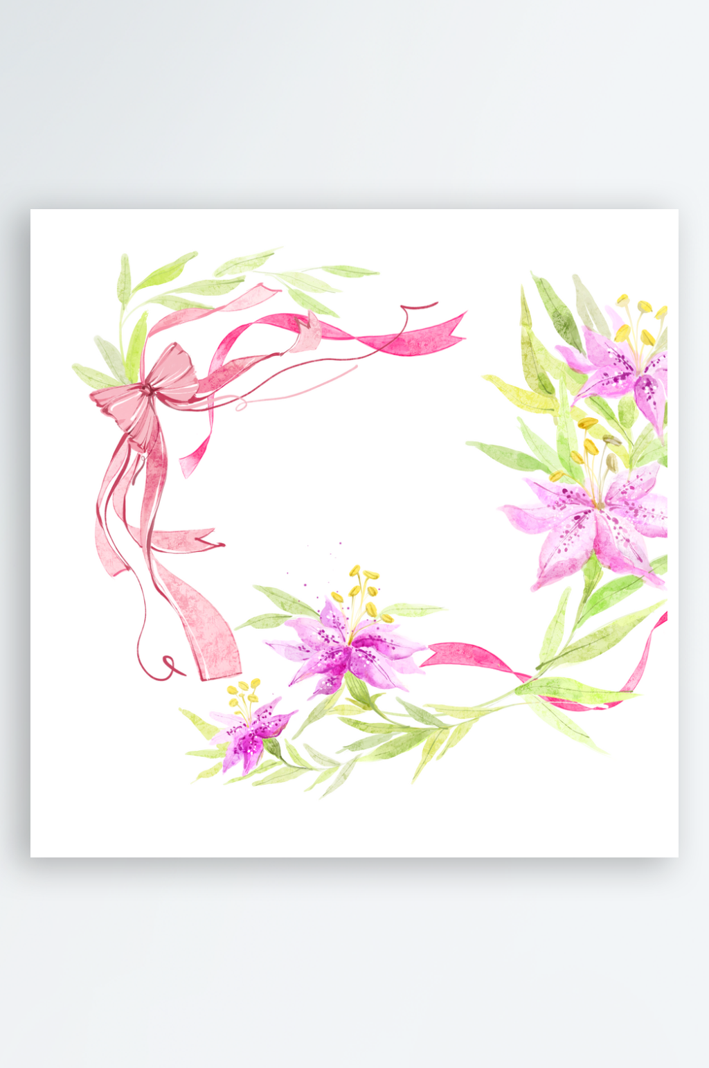鲜花花束花卉边框卡通元素素材