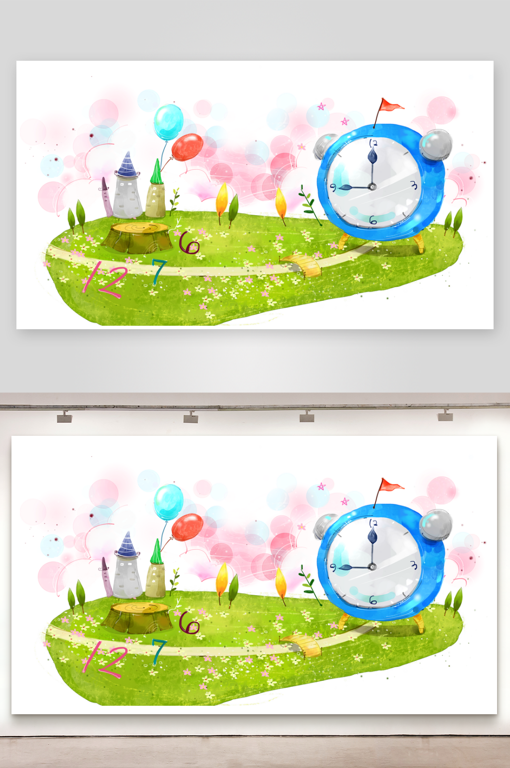 手绘卡通教育学习插画素材