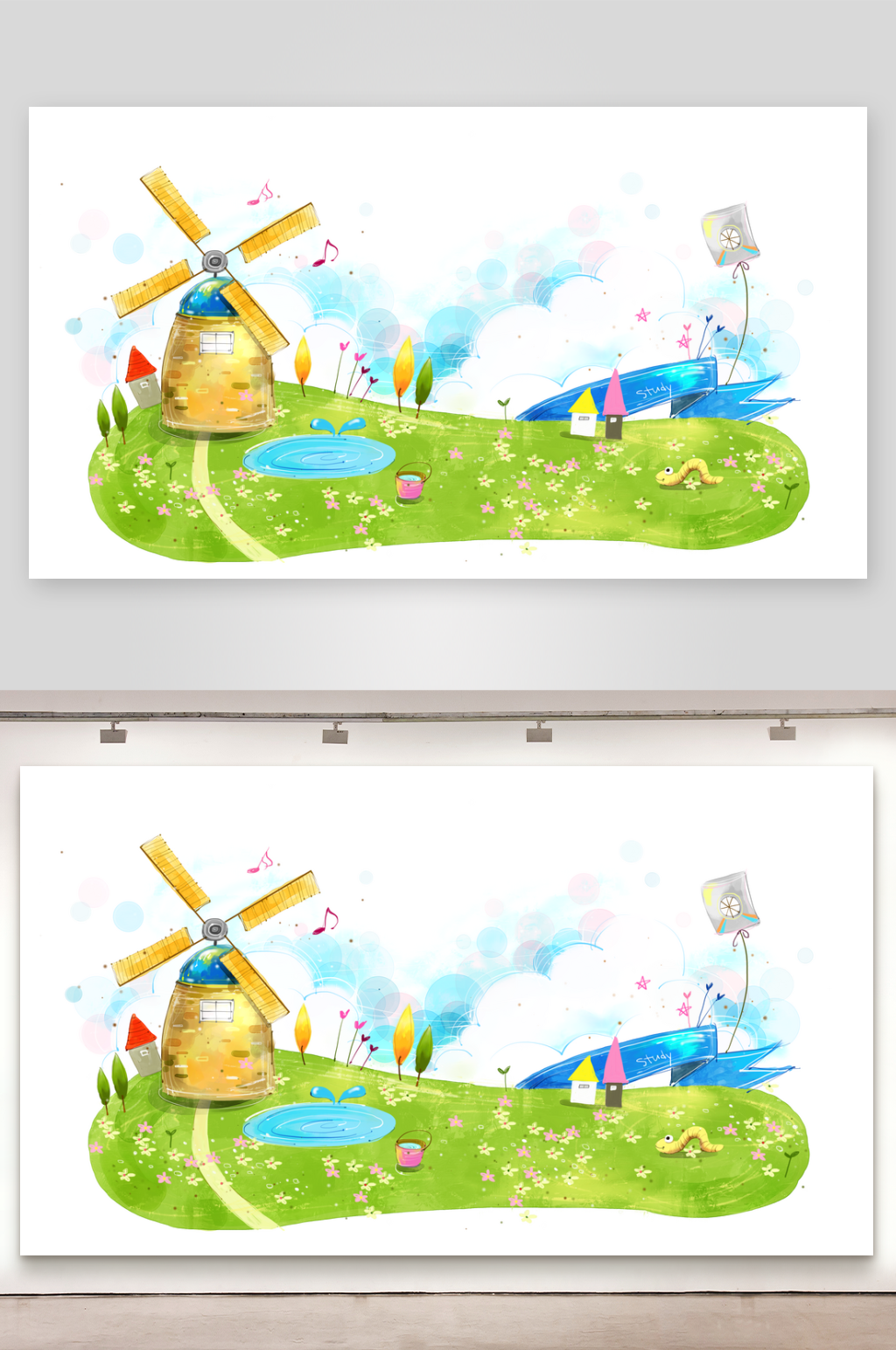 手绘卡通教育学习插画素材