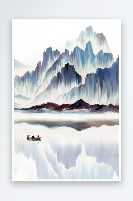 水墨山水风景画装饰画-众图网