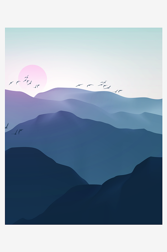 水墨山水风景画装饰画-众图网