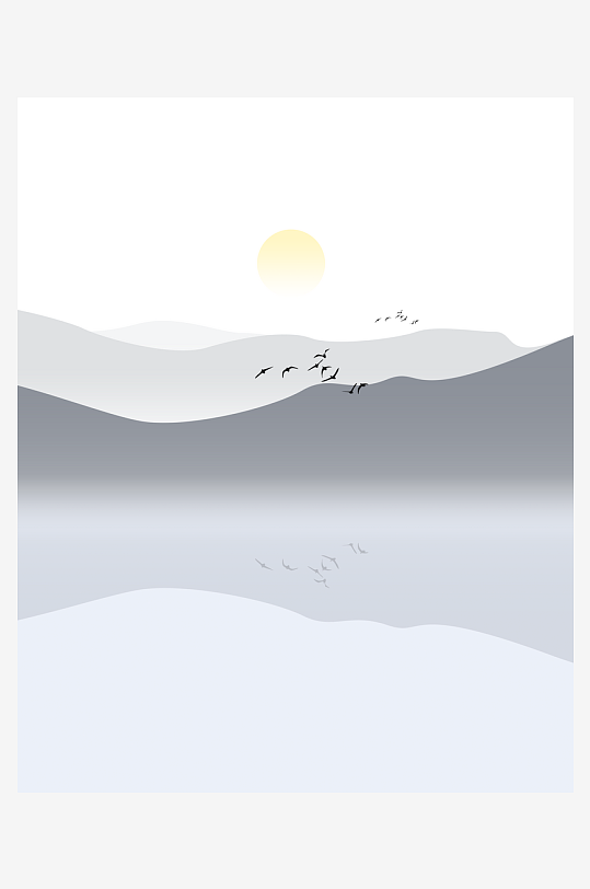 中式山水风景画装饰画-众图网