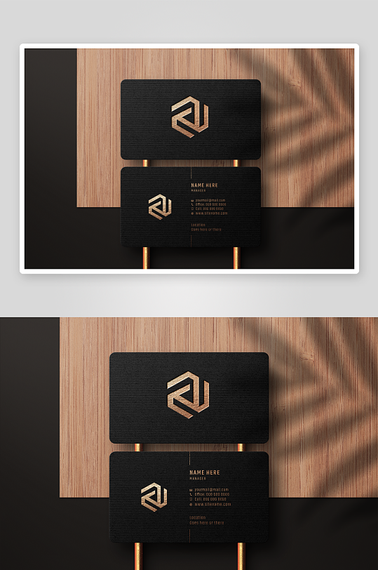 黑色名片展示模板图-众图网