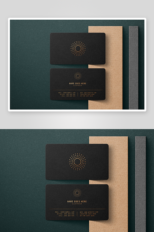 黑色名片展示模板图-众图网