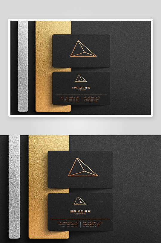 黑色名片展示模板图-众图网
