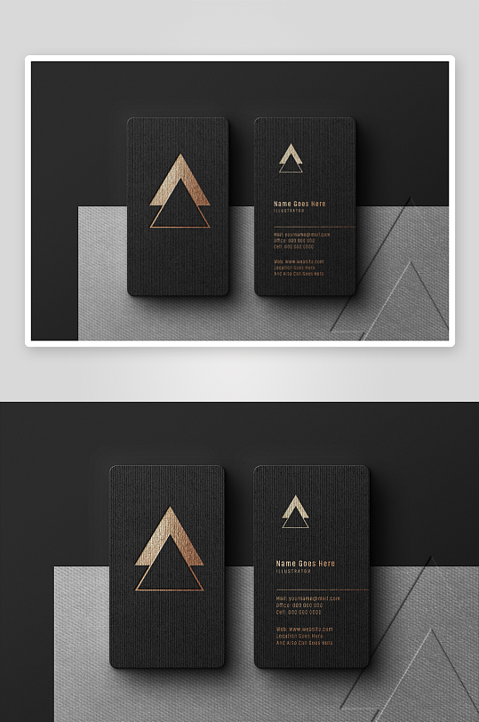 黑色名片展示模板图-众图网