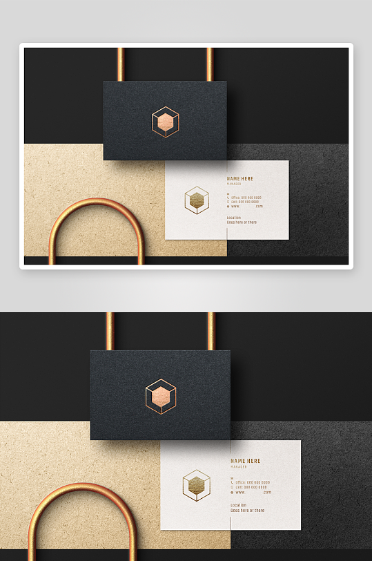 黑色名片展示模板图-众图网