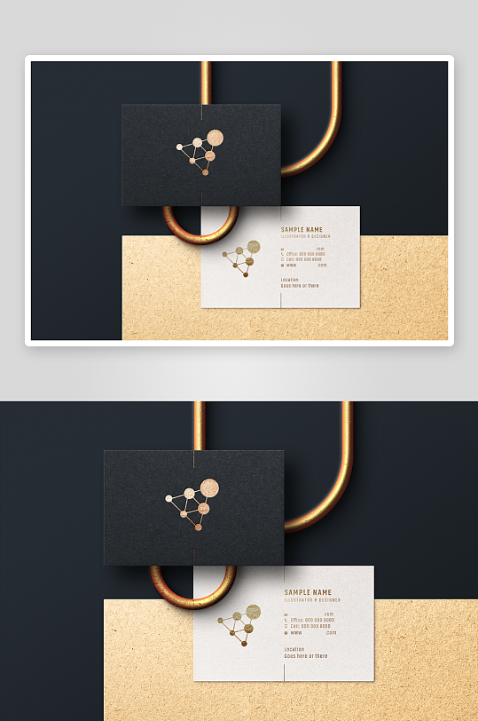 黑色名片展示模板图-众图网