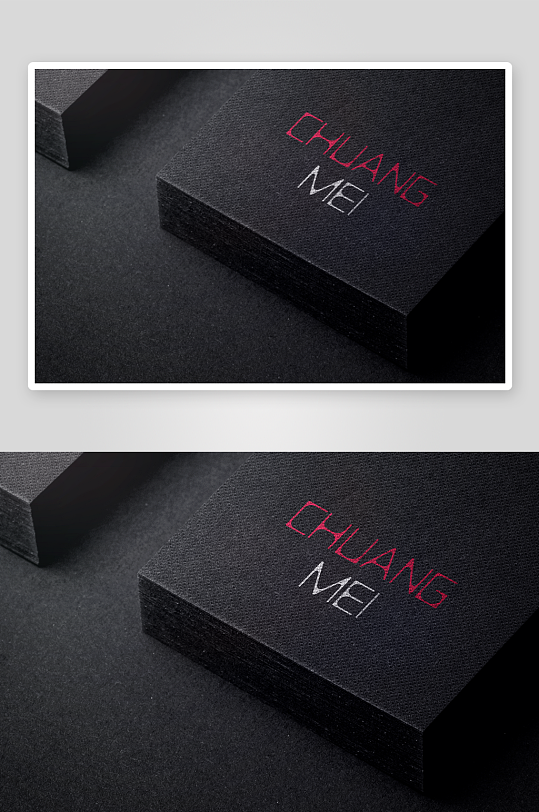 黑色名片展示模板图-众图网