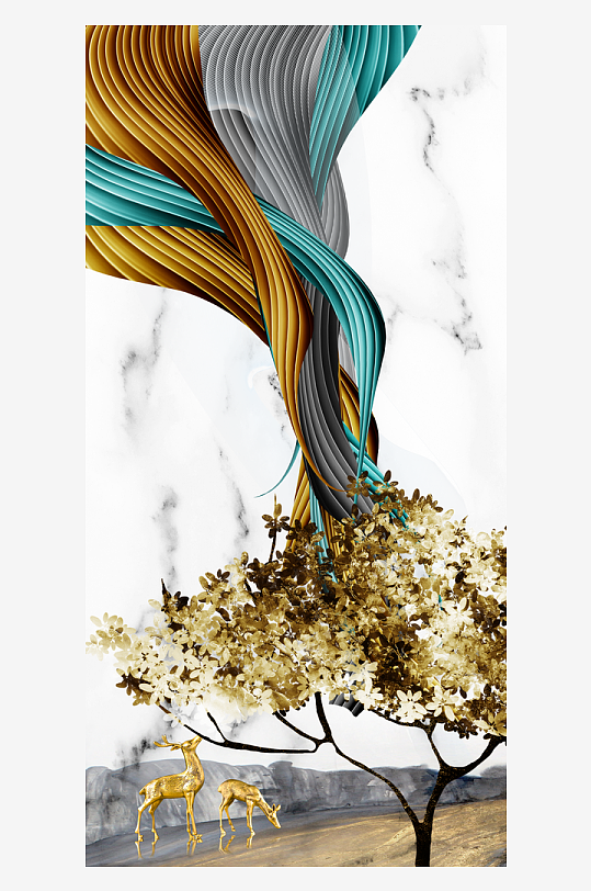 现代中式装饰画PSD模版-众图网