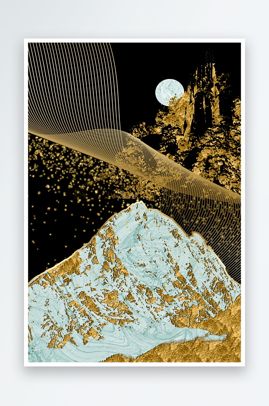 现代中式装饰画PSD模版-众图网