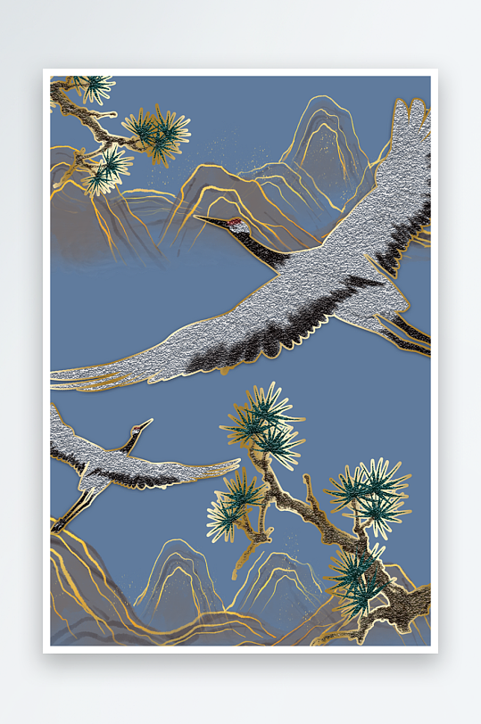 现代中式装饰画PSD模版-众图网