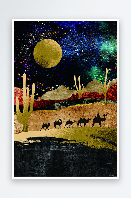 现代中式装饰画PSD模版-众图网