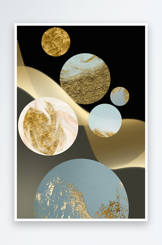 现代中式装饰画PSD模版-众图网