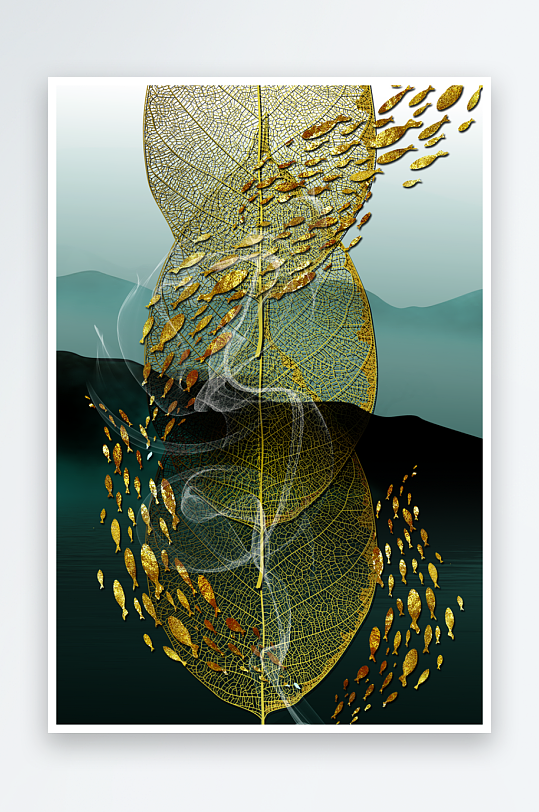 现代中式装饰画PSD模版-众图网