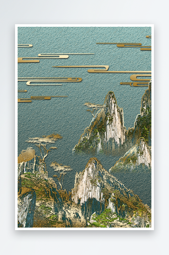 现代中式装饰画PSD模版-众图网