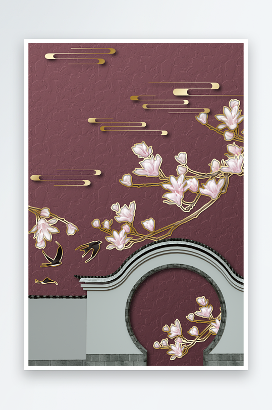 现代中式装饰画PSD模版-众图网