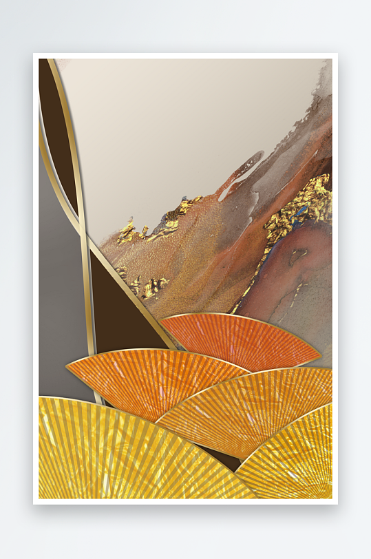 现代中式装饰画PSD模版-众图网