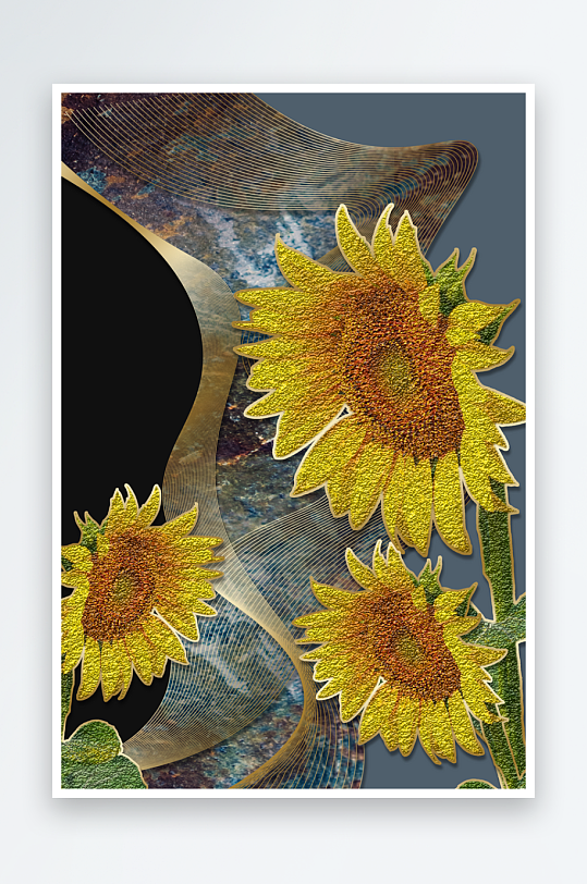 现代中式装饰画PSD模版-众图网